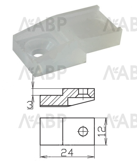 Зеркалодержатель пластик прозрачный / 13001-1 / оптом и в розницу / мебельная фурнитура "ЛАВР"
