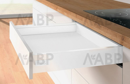 Хеттих/InnoTech Atira ящик 100% выдвижения 70*300мм, PUSH to open, белый/9336652 / 97725 / оптом и в розницу / мебельная фурнитура "ЛАВР"