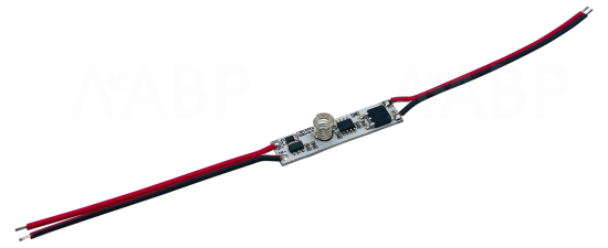 выключатель сенсорный для профиля с диммером с проводами, 12V/60W, 24V/60W, 5А/DFS-001 / 33096-1 / оптом и в розницу / мебельная фурнитура "ЛАВР"