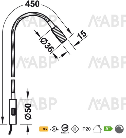 Светильник светодиодный гибкий LOOX LED2034 с USB портом, черный 833.74.097 Hafele / 49747 / оптом и в розницу / мебельная фурнитура "ЛАВР"