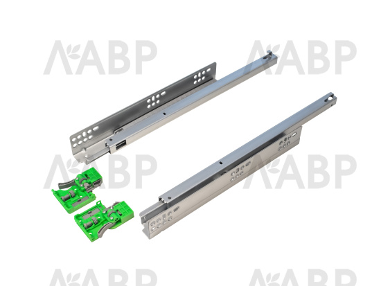 Направляющие скрытого монтажа с доводчиком частичного выдвижения 400мм Laurus PRO / 509183 / оптом и в розницу / мебельная фурнитура "ЛАВР"