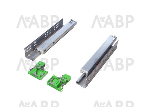 Направляющие скрытого монтажа с доводчиком полного выдвижения 350мм Laurs PRO  / 509170 / оптом и в розницу / мебельная фурнитура "ЛАВР"