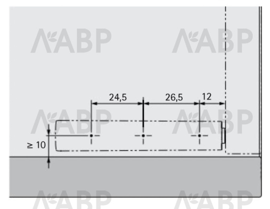 Механизм Push to open Pin для петель под прикручивание длинный ход белый 9089587 Hettich / 97186 / оптом и в розницу / мебельная фурнитура "ЛАВР"