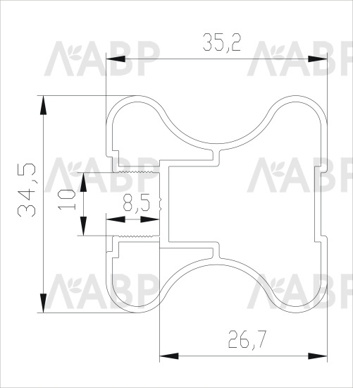 Аристо ЭКО//золото матовое вертикальный профиль H (5,4м) / 92215 / оптом и в розницу / мебельная фурнитура "ЛАВР"