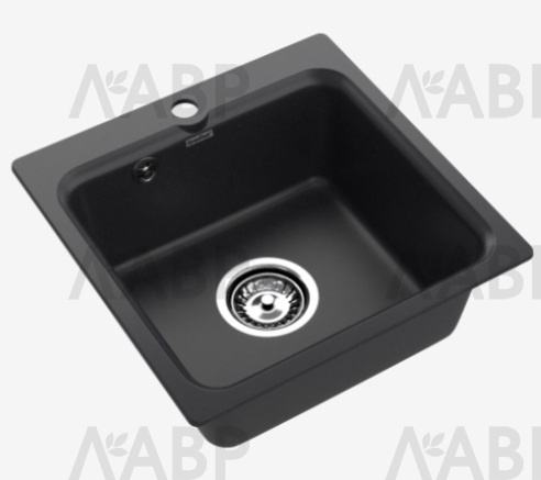 мойка мраморная SMART 430, черный, 430*430*160 мм(без сифона) / 62964-3 / оптом и в розницу / мебельная фурнитура "ЛАВР"