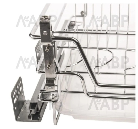 Выдвижная корзина посудосушитель 600мм с доводчиком и поддоном хром LS1/600C/D Lotti / 25066-1 / оптом и в розницу / мебельная фурнитура "ЛАВР"