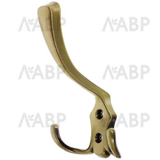 Крючок мебельный трехрожковый выпуклый бронза 702/81969L / 07046 / оптом и в розницу / мебельная фурнитура "ЛАВР"