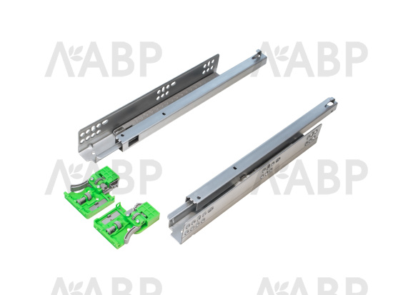 Направляющие скрытого монтажа с доводчиком частичного выдвижения 350мм Laurus PRO / 509182 / оптом и в розницу / мебельная фурнитура "ЛАВР"