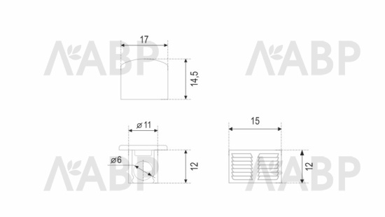 полкодержатель скрытого монтажа P521Ni.0, никель (1000) / 713163 / оптом и в розницу / мебельная фурнитура "ЛАВР"
