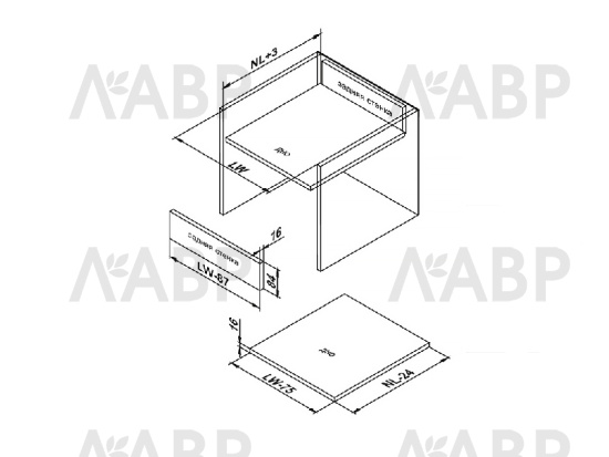 СТАРТ рейлинг прямоугольный 500мм Боярд графит, SBR09/GRPH/500 (10/50) / 709540 / оптом и в розницу / мебельная фурнитура "ЛАВР"