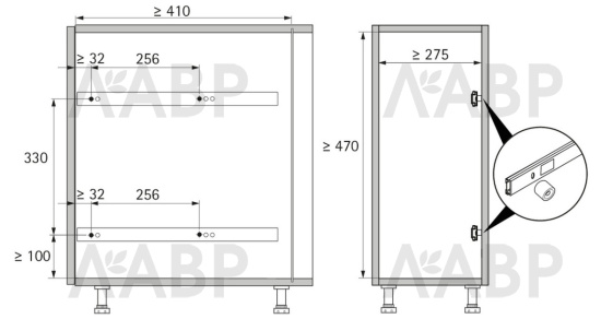 Хеттих/выдвижная корзина под мойку OIRA 100, ширина корпуса 300 мм, цвет хром / 9381047 / 97878 / оптом и в розницу / мебельная фурнитура "ЛАВР"