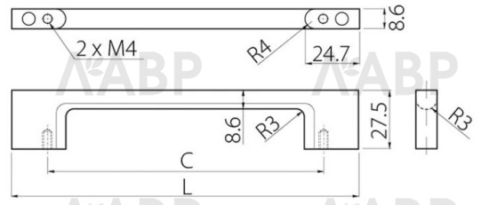 Ручка мебельная скоба UZ-819 160мм инокс UZ-819160-06 GTV / 69694 / оптом и в розницу / мебельная фурнитура "ЛАВР"
