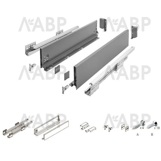 ящик GTV AXIS PRO 120*500мм, доводчик, 40кг, белый/PB-AXISPRO-KPL500B1 / 09647 / оптом и в розницу / мебельная фурнитура "ЛАВР"