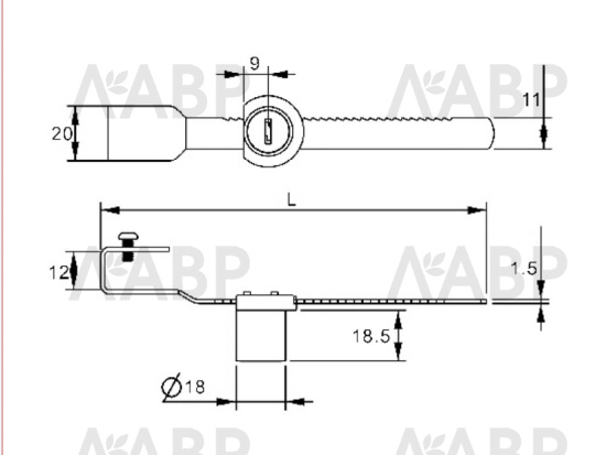 Замок-крокодил для раздвижных стекол 140 мм / 01014 / оптом и в розницу / мебельная фурнитура "ЛАВР"