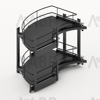 Хеттих/комплект выдвижной системы для угл шкафов SENIO 300, шир двери 450мм, антрацит, левый/9382265 / 97850 / оптом и в розницу / мебельная фурнитура "ЛАВР"
