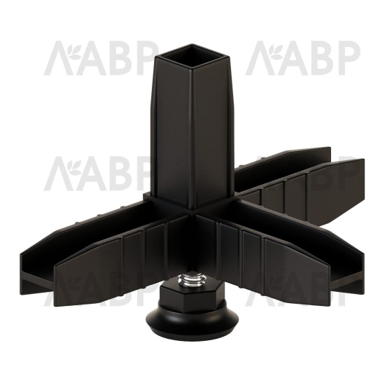 ЛОФТ коннектор №4 с регулируемой опорой, черный / 78020 / оптом и в розницу / мебельная фурнитура "ЛАВР"