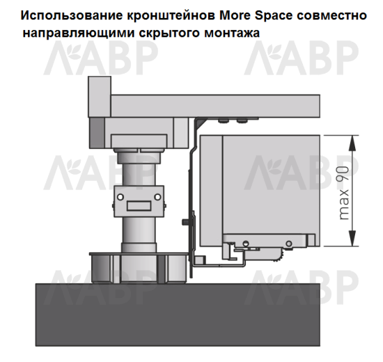 Крепление More Space для цокольного ящика PB-WSPCOK GTV / 16418 / оптом и в розницу / мебельная фурнитура "ЛАВР"