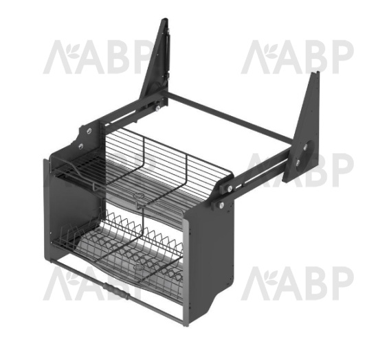 модуль выдвижной с посудосушителем STARAX, в базу 800 (764x300x550мм), антрацит/S-5182-A / 14200 / оптом и в розницу / мебельная фурнитура "ЛАВР"