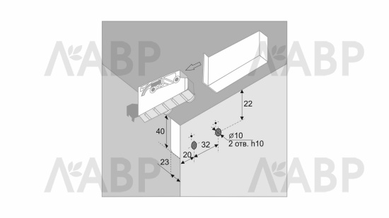 навес для шкафа  CH07/GRPH графит Боярд (100) / 713174 / оптом и в розницу / мебельная фурнитура "ЛАВР"