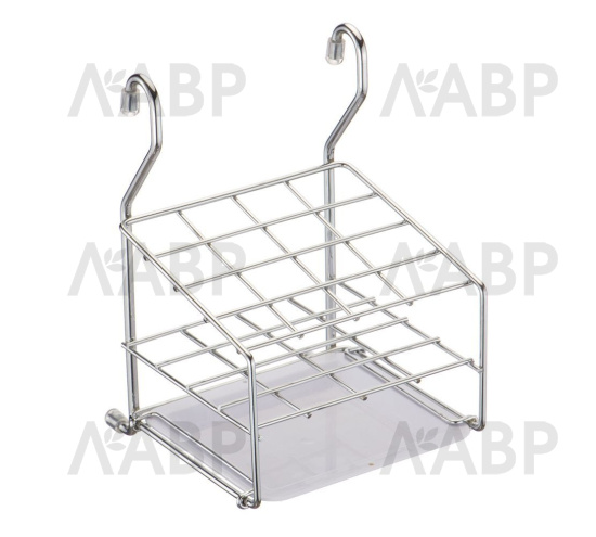 Подставка для столовых приборов подвесная на рейлинг хром MX-416 / 18153 / оптом и в розницу / мебельная фурнитура "ЛАВР"