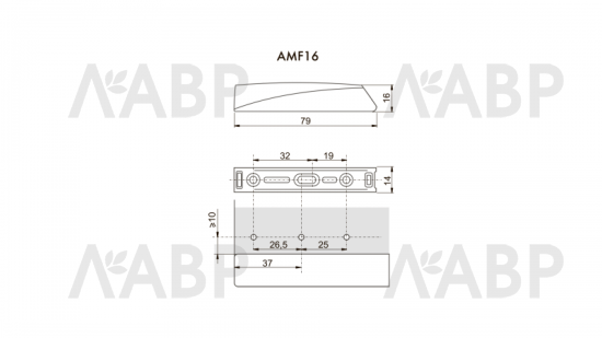 корпус для накладной установки AMF14 и  AMF15, /AMF16/GRPH (100) / 716111-1 / оптом и в розницу / мебельная фурнитура "ЛАВР"