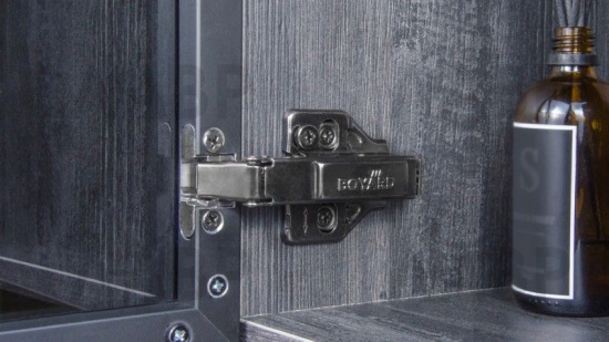 петля 4-х шарнирная Боярд H663A/BN NEO накладная для алюм. профиля, довод, черный никель (100) / 711220 / оптом и в розницу / мебельная фурнитура "ЛАВР"