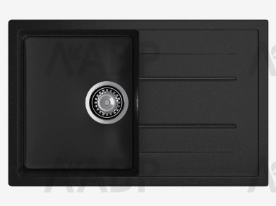 мойка мраморная Granfest QUADRO 780L, черный, 770*495*200 мм / 662049-1 / оптом и в розницу / мебельная фурнитура "ЛАВР"