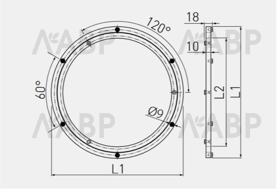 площадка поворотная GTV D300 на подшипниках алюминий/OM-OBO300-05 / 16482 / оптом и в розницу / мебельная фурнитура "ЛАВР"