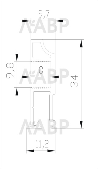 Аристо Slim Line/золото крацованное вертикальный профиль (5,4м) / AV0650.VP540.GLBAN.CJ / 92313 / оптом и в розницу / мебельная фурнитура "ЛАВР"