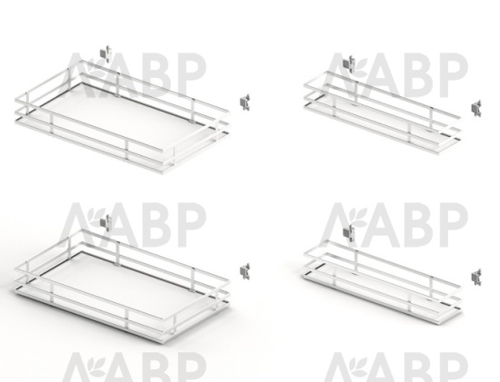 Хеттих/комплект навесных полок ISEO 200 (2+2), дно HDF, ширина корпуса 400 мм, хром-белый /9381010 / 97874 / оптом и в розницу / мебельная фурнитура "ЛАВР"