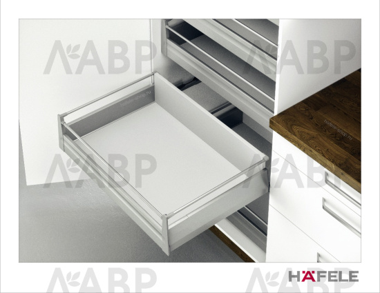 Комплект продольных круглых рейлингов для выдвижных ящиков Moovit 500мм серебристый 553.59.905 Hafele / 49019 / оптом и в розницу / мебельная фурнитура "ЛАВР"