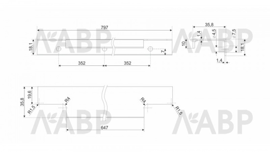 ручка Боярд/RT109W.1/000/800 / 769033-11 / оптом и в розницу / мебельная фурнитура "ЛАВР"