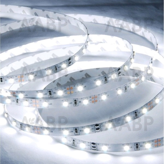 светодиодная лента 9,6Вт/м SMD2835 (120 д/метр), IP33, холодный белый, 6000К, 12В/5м (аналог 33125) / 33652 / оптом и в розницу / мебельная фурнитура "ЛАВР"