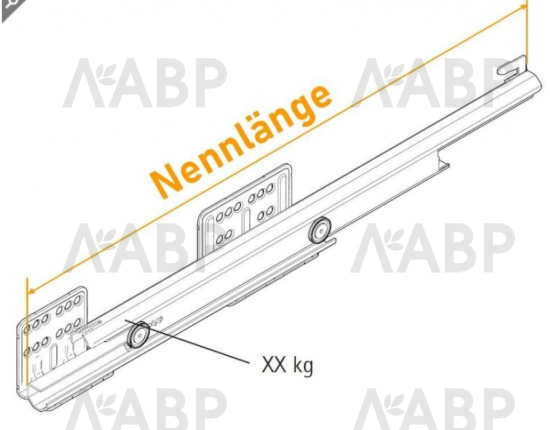 Хеттих/ArciTech* направляющие ACTRO Silent System 500мм, KD16/EB15, 40кг/9240873 / 37354 / оптом и в розницу / мебельная фурнитура "ЛАВР"