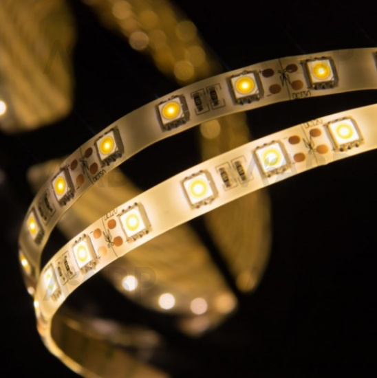 Лента светодиодная SMD5050 (60 диодов на метр) 12В 14,4Вт/м теплый белый, катушка 5м / 33090-1 / оптом и в розницу / мебельная фурнитура "ЛАВР"