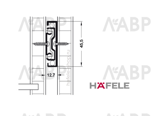 Направляющие шариковые полного выдвижения 300мм на 35кг 432.21.971 Hafele / 49962 / оптом и в розницу / мебельная фурнитура "ЛАВР"