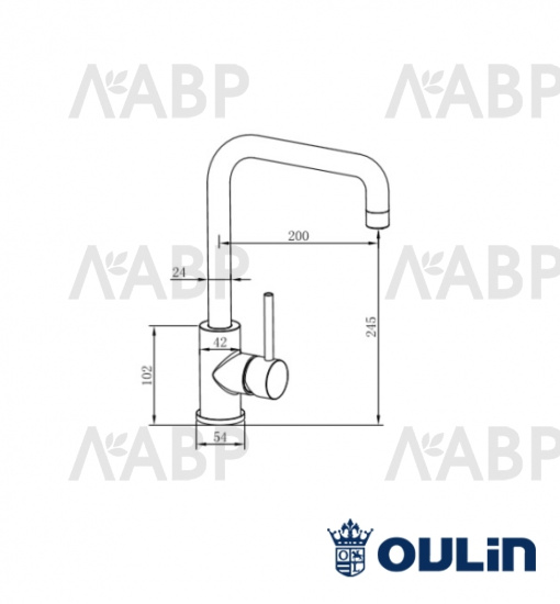Смеситель высокий излив OL-8019 сатин Oulin / 62484 / оптом и в розницу / мебельная фурнитура "ЛАВР"
