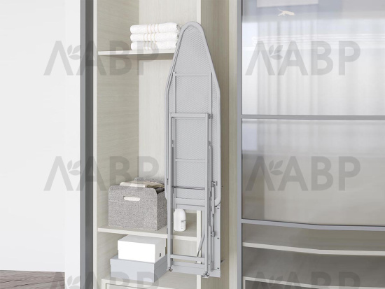 доска гладильная STARAX встроенная в базу 160мм(150х340х1480), серая/S-6611-G / 25768-1 / оптом и в розницу / мебельная фурнитура "ЛАВР"