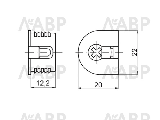 стяжка рафикс коричневая БЕЗ штока (500)  / 21590 / оптом и в розницу / мебельная фурнитура "ЛАВР"