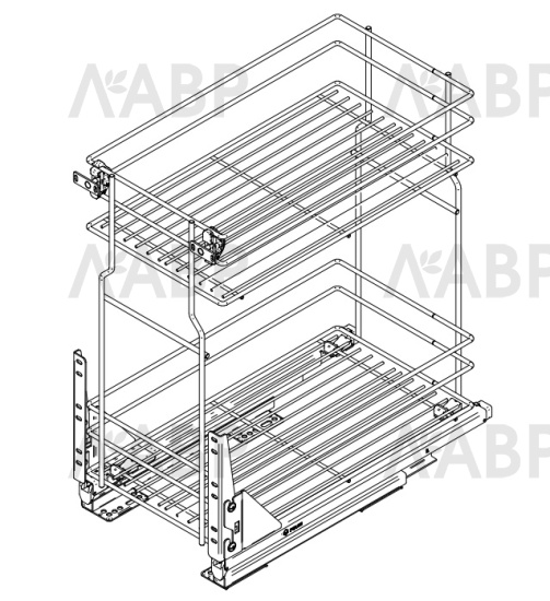 Выдвижная корзина 400мм CARGO MINI БЕЗ направляющих хром WE29.0006.01.062 / 25452 / оптом и в розницу / мебельная фурнитура "ЛАВР"