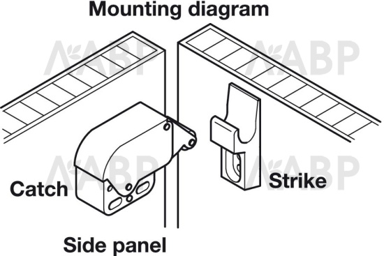 Ответная часть мебельной защелки Mini Latch 245.54.090 Hafele / 94070 / оптом и в розницу / мебельная фурнитура "ЛАВР"