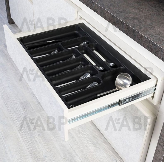 Лоток для столовых приборов 800мм пластик антрацит STARAX / 14139 / оптом и в розницу / мебельная фурнитура "ЛАВР"