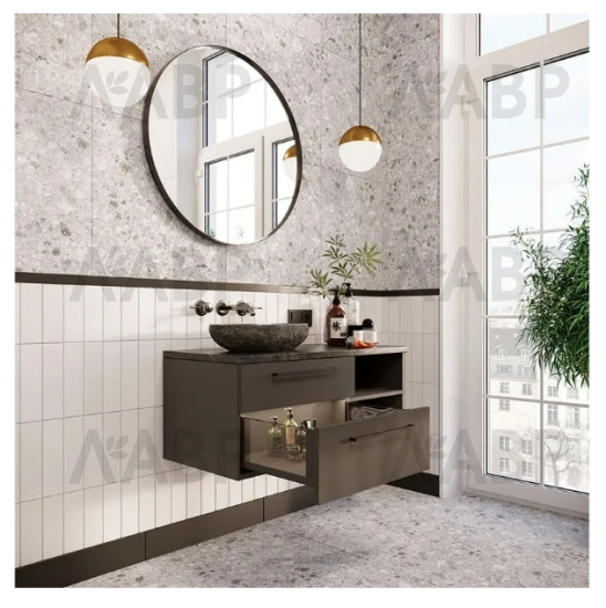 ящик GTV AXIS PRO GLASS 167*300мм, доводчик, 40кг, антрацит/PB-AXISPRO-GLASS-KPL300C / 09955 / оптом и в розницу / мебельная фурнитура "ЛАВР"