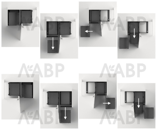 Хеттих/рама для выдвижной системы ORTA, ширина двери 450 мм, цвет серебристый, левая/правая 9381094 / 97871 / оптом и в розницу / мебельная фурнитура "ЛАВР"