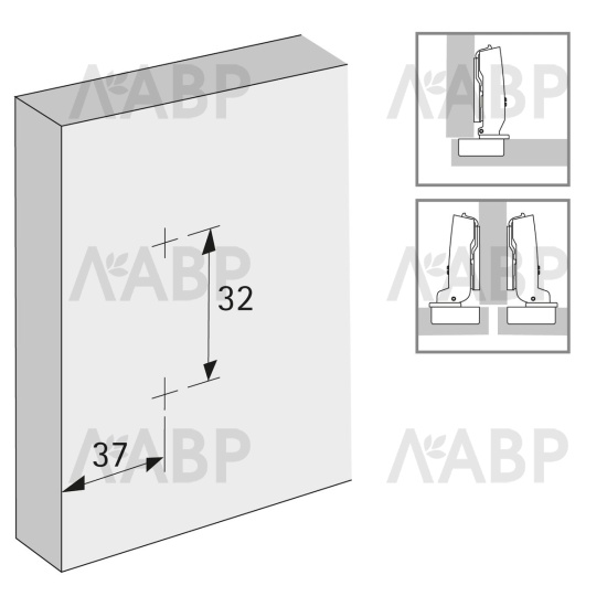 Монтажная планка крестообразная к петле Sensys/Intermat Н=5мм 9071578 Hettich / 97244 / оптом и в розницу / мебельная фурнитура "ЛАВР"