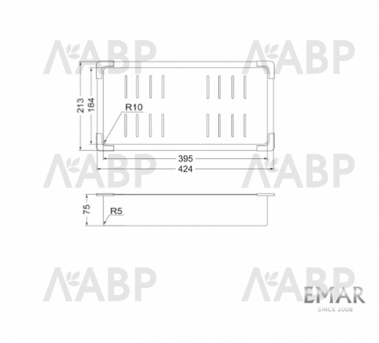 корзина 400 EMAR (к мойке EMB-117А) / 662067 / оптом и в розницу / мебельная фурнитура "ЛАВР"