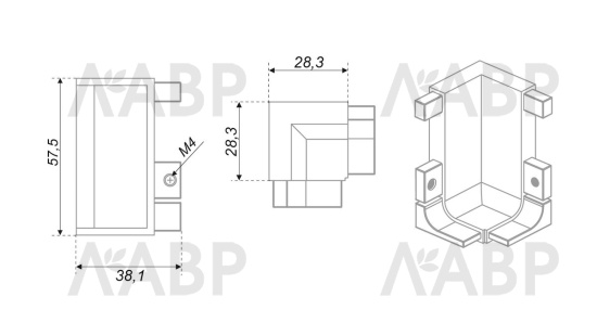 Уголок-держатель внутренний для Г-образного профиля Gola Balance белый RZ051.03W Boyard / 769041-2 / оптом и в розницу / мебельная фурнитура "ЛАВР"