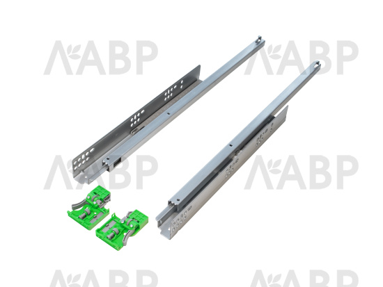 Направляющие скрытого монтажа с доводчиком частичного выдвижения 550мм Laurus PRO / 509186 / оптом и в розницу / мебельная фурнитура "ЛАВР"