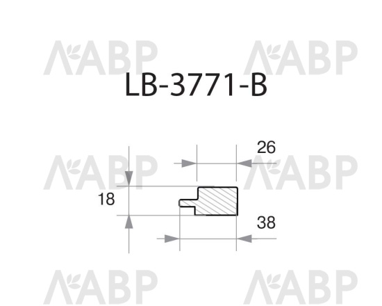 профиль AGT МДФ 3041/ LB-3771-B, 18*38*2800 мм, дуб перу/AGT3500/3041-B / 35255 / оптом и в розницу / мебельная фурнитура "ЛАВР"