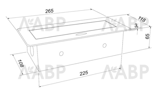 удлинитель врезной прямоугольный 2 розетки, 2*USB, серебристый/LED10002.Q22 / 16595 / оптом и в розницу / мебельная фурнитура "ЛАВР"